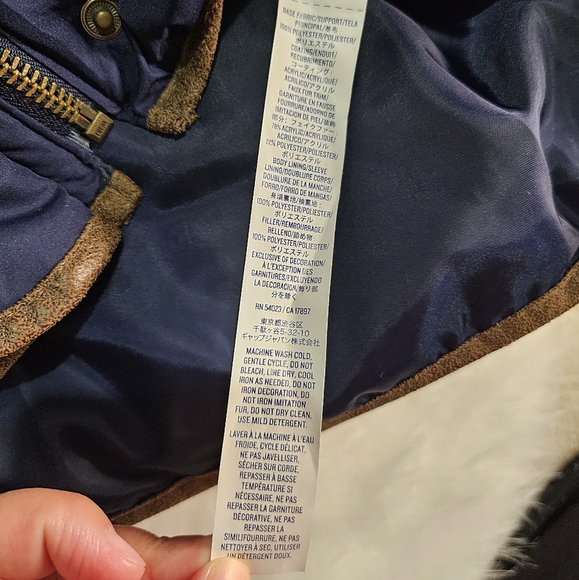 OLD NAVY Puffer Women's Jacket FAUX FUR TRIM JacketSZ XL navy blue color - Picture 10 of 12